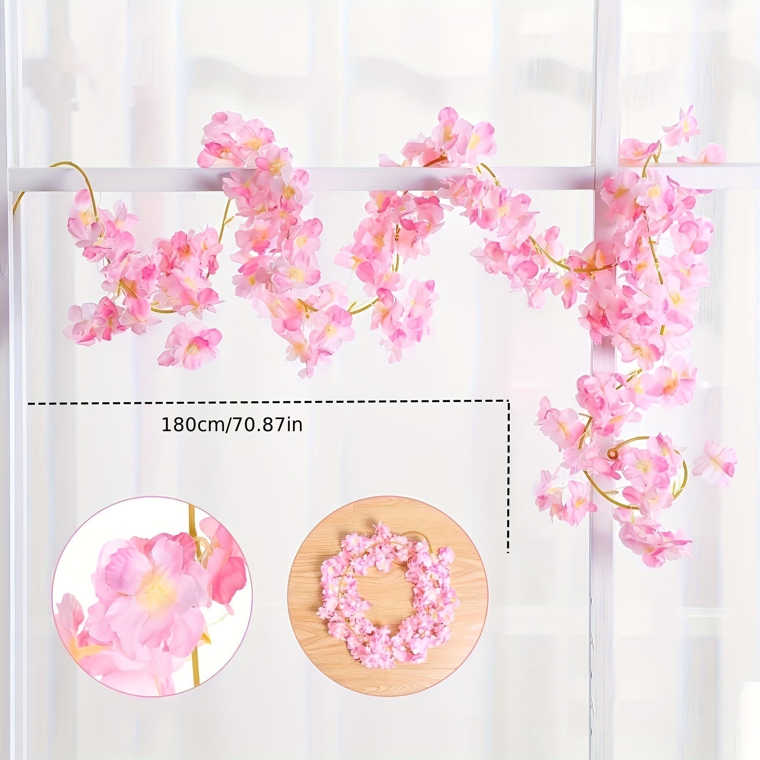 1 Pc Charming 71" Artificial Cherry Blossom Garland - Graceland Home and Living -  