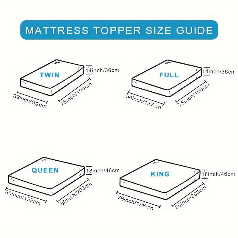 1pc Mattress Topper, Extra Soft Breathable Quilted Fitted Mattress Pad - Graceland Home and Living -  - #tag1#