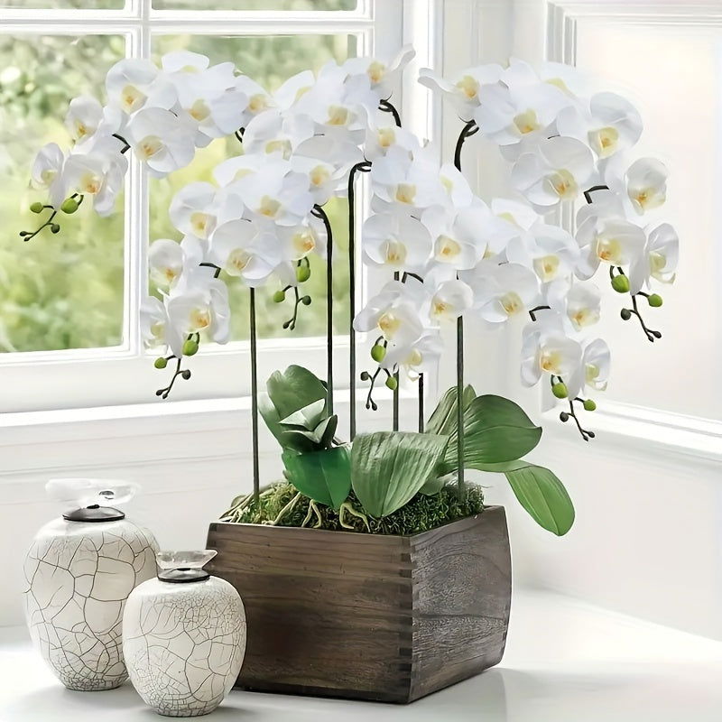 2-Pack Classic Style Artificial Orchid Swags, Decorative Silk Phalaenopsis Flowers - Graceland Home and Living -  - #tag1#
