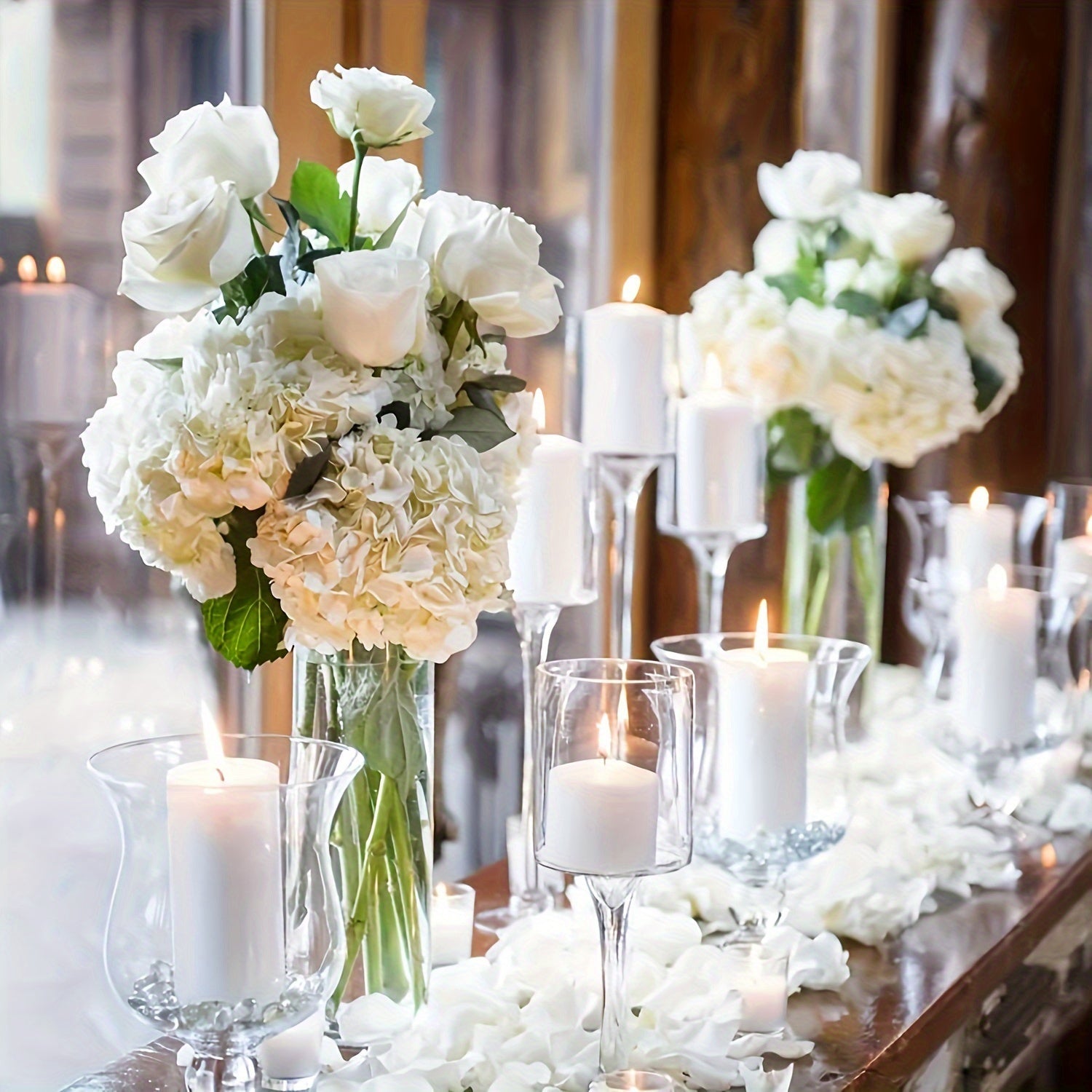 20pcs White Hydrangea Artificial Flowers with Stems - - Graceland Home and Living -  - #tag1#