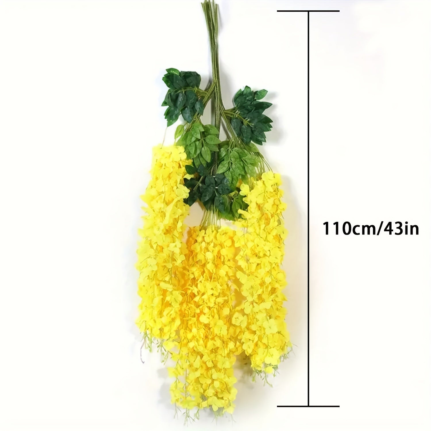20pcs Yellow Silk Wisteria Vines, 3.53ft - Faux Flower Garland - Graceland Home and Living -  - #tag1#