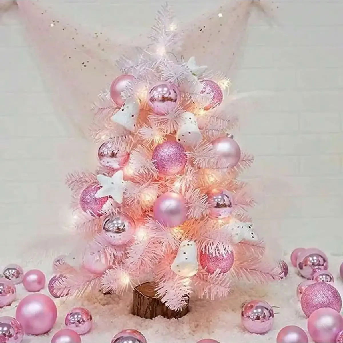 24pcs 4cm mini pink, gold, silver Christmas hanging ball - Graceland Home and Living -  - #tag1#