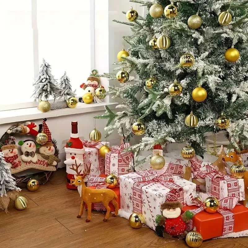 24pcs 4cm mini pink, gold, silver Christmas hanging ball - Graceland Home and Living -  - #tag1#