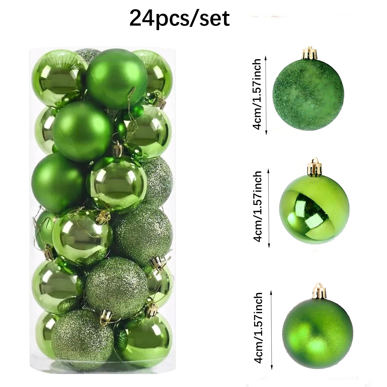 24pcs 4cm mini pink, gold, silver Christmas hanging ball - Graceland Home and Living -  - #tag1#
