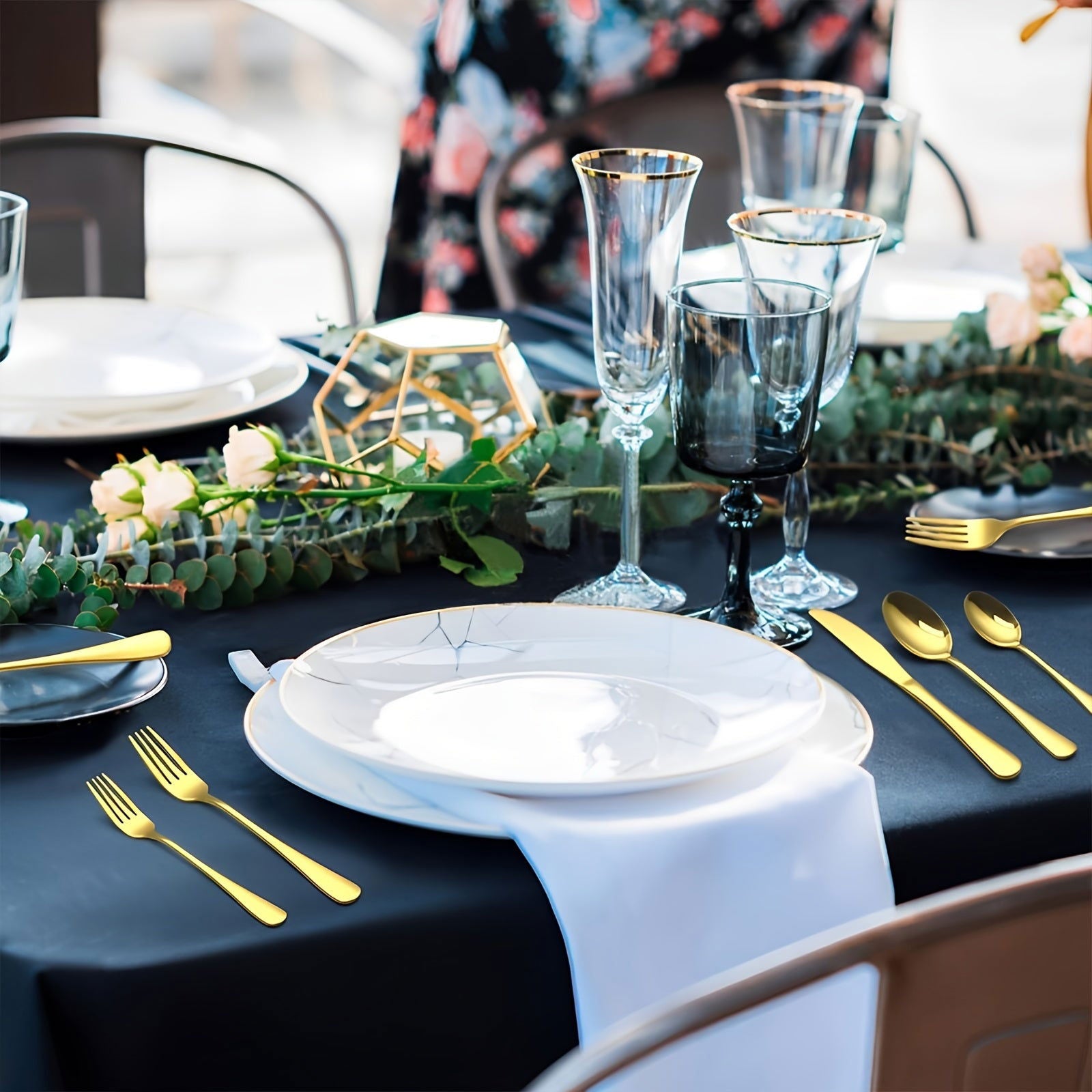 24pcs Luxurious Golden Stainless Steel Cutlery Set - Graceland Home and Living -  - #tag1#