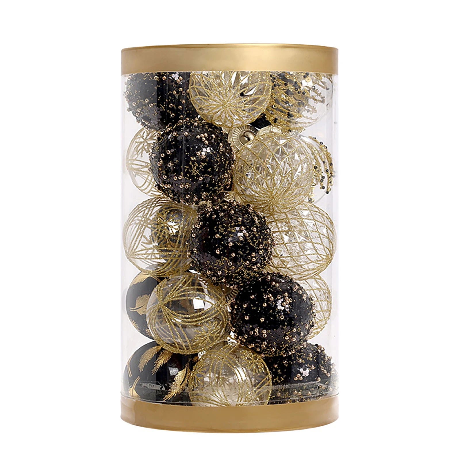 25pcs Black Gold Christmas Balls - Graceland Home and Living -  - #tag1#