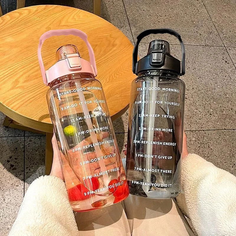 2 Liters  Plastic Water Bottle Large Portable Travel Bottle - Graceland Home and Living -  - #tag1#