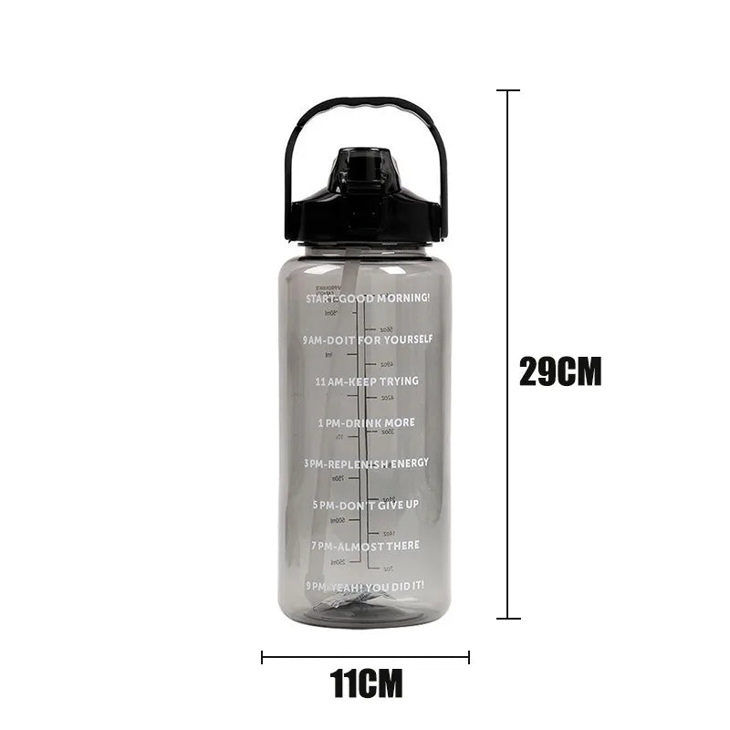 2 Liters  Plastic Water Bottle Large Portable Travel Bottle - Graceland Home and Living -  - #tag1#