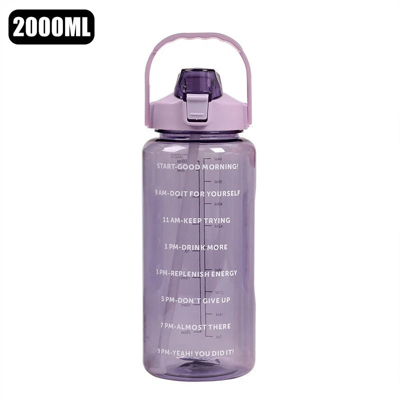 2 Liters  Plastic Water Bottle Large Portable Travel Bottle - Graceland Home and Living -  - #tag1#