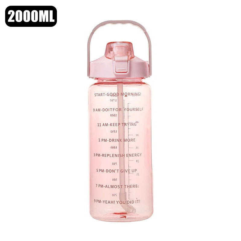 2 Liters  Plastic Water Bottle Large Portable Travel Bottle - Graceland Home and Living -  - #tag1#