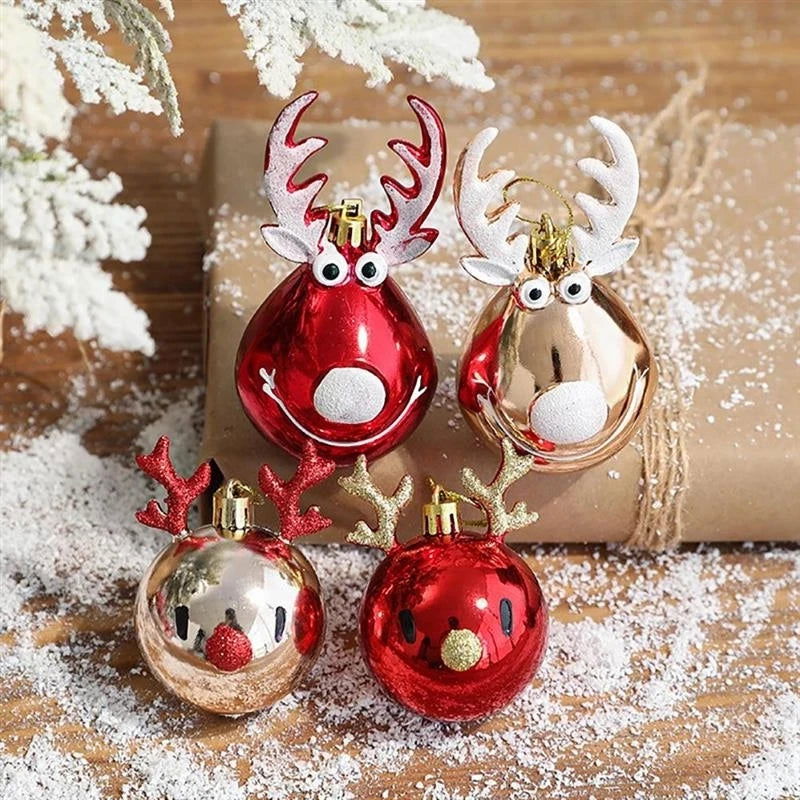 2pcs Elk Christmas Balls Ornaments Xmas - Graceland Home and Living -  - #tag1#