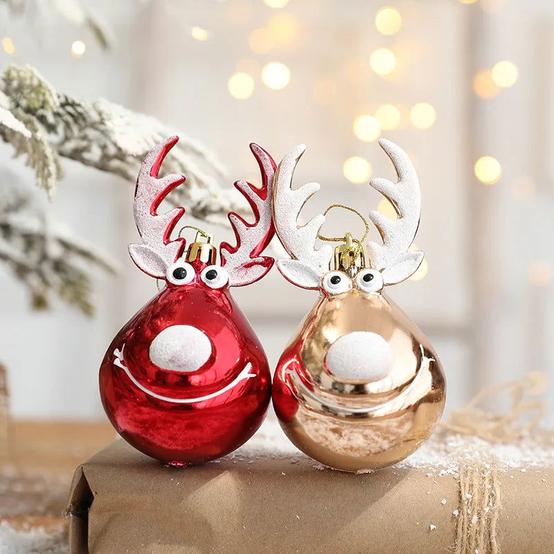 2pcs Elk Christmas Balls Ornaments Xmas - Graceland Home and Living -  - #tag1#