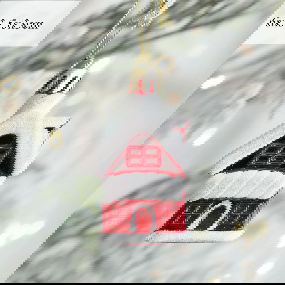 2pcs Snowman House Christmas Small Tree Pendant - Graceland Home and Living -  - #tag1#