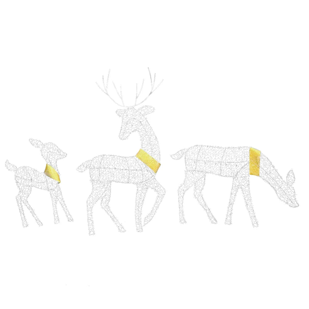 3-Piece 2D Reindeer with Red Bows Christmas Reindeer Yard Decor - Graceland Home and Living -  - #tag1#