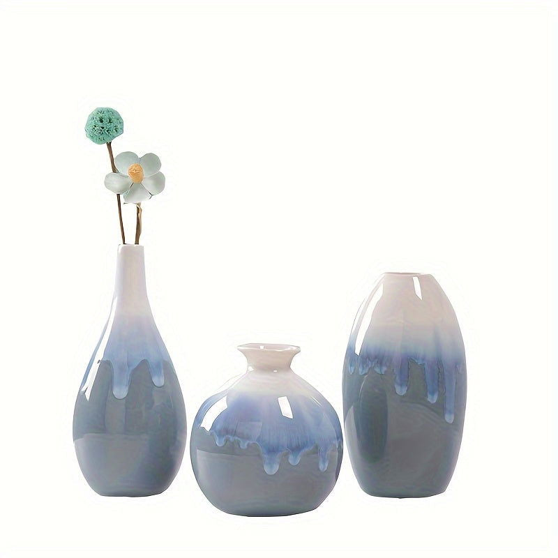 3-Piece Set Contemporary Ceramic Vases - Graceland Home and Living -  - #tag1#