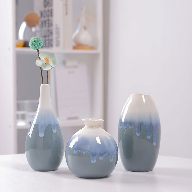 3-Piece Set Contemporary Ceramic Vases - Graceland Home and Living -  - #tag1#