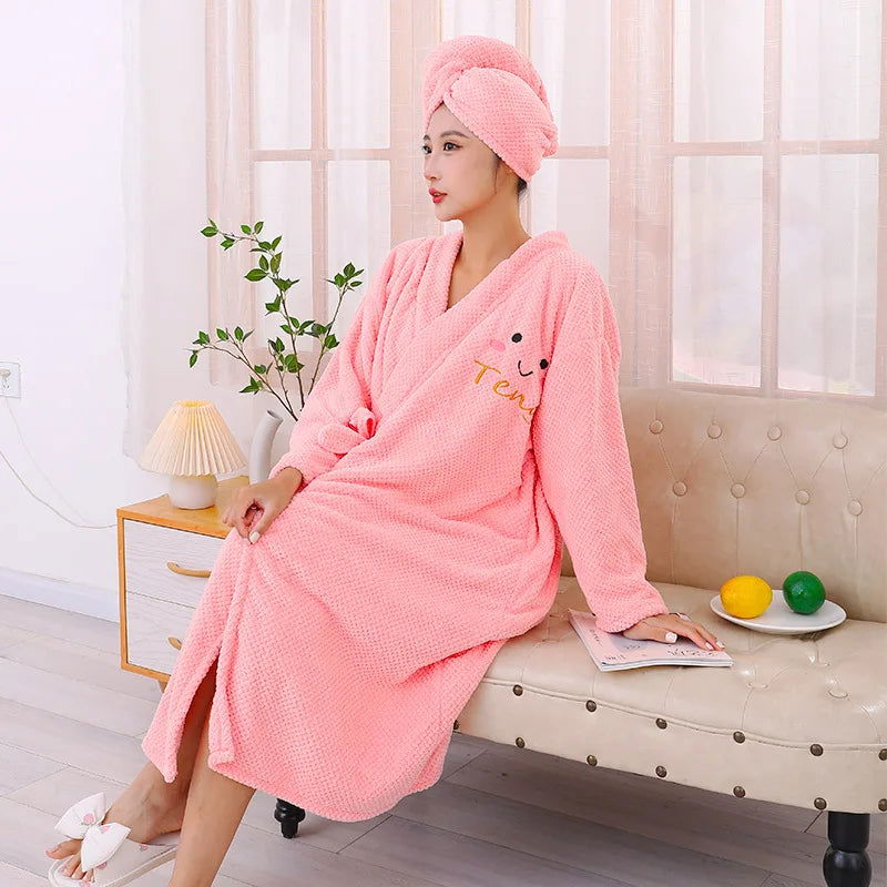 3-Pieces Long sleeve  Women's bathrobe Set with cross strap - Graceland Home and Living -  - #tag1#