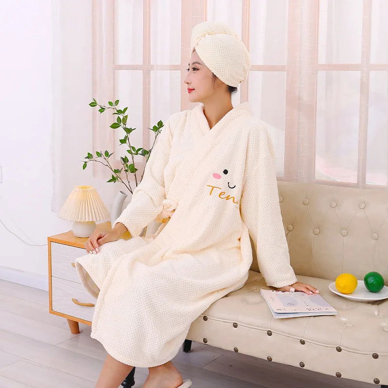 3-Pieces Long sleeve  Women's bathrobe Set with cross strap - Graceland Home and Living -  - #tag1#