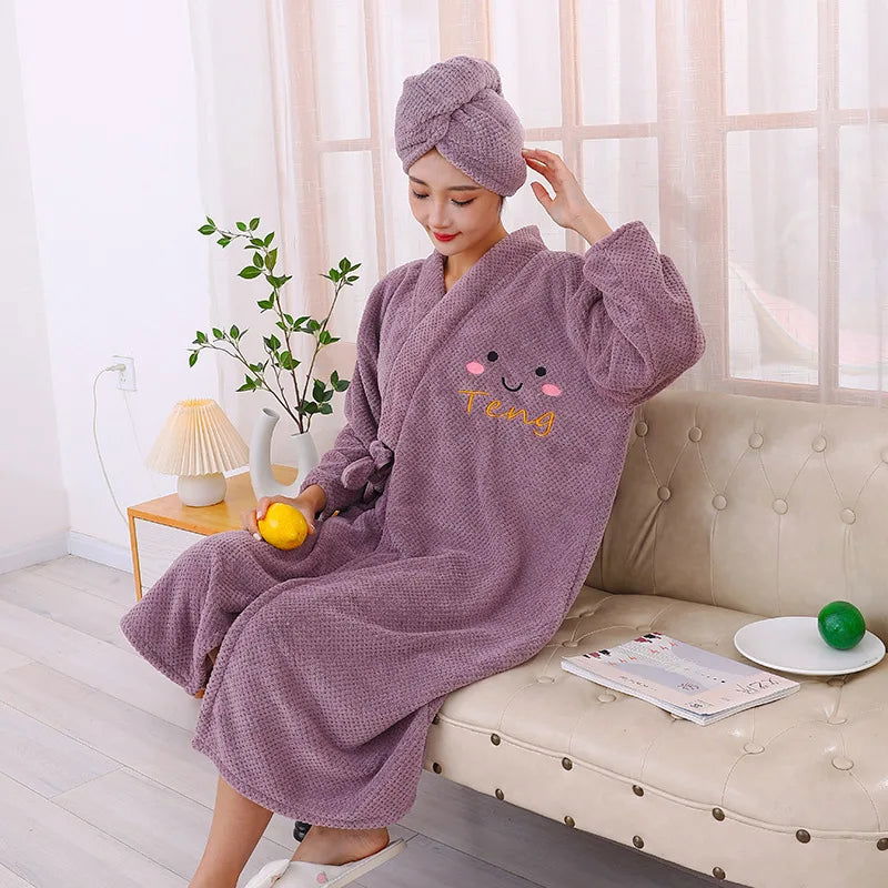 3-Pieces Long sleeve  Women's bathrobe Set with cross strap - Graceland Home and Living -  - #tag1#