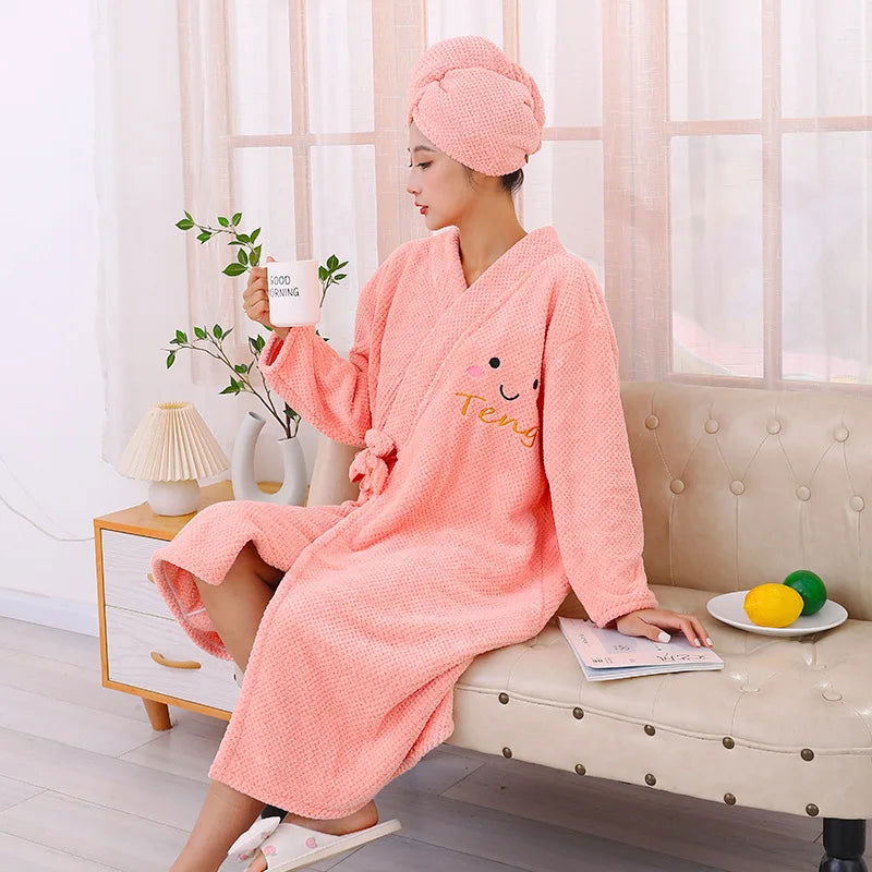 3-Pieces Long sleeve  Women's bathrobe Set with cross strap - Graceland Home and Living -  - #tag1#