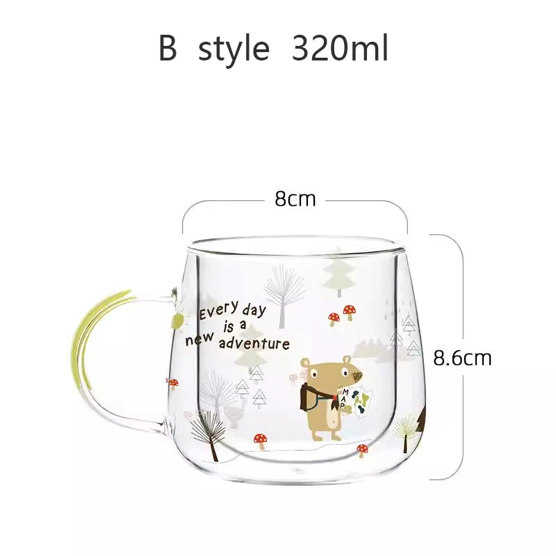 320ml Couple Double Wall Borosilicate Glass  Cup - Graceland Home and Living -  - #tag1#
