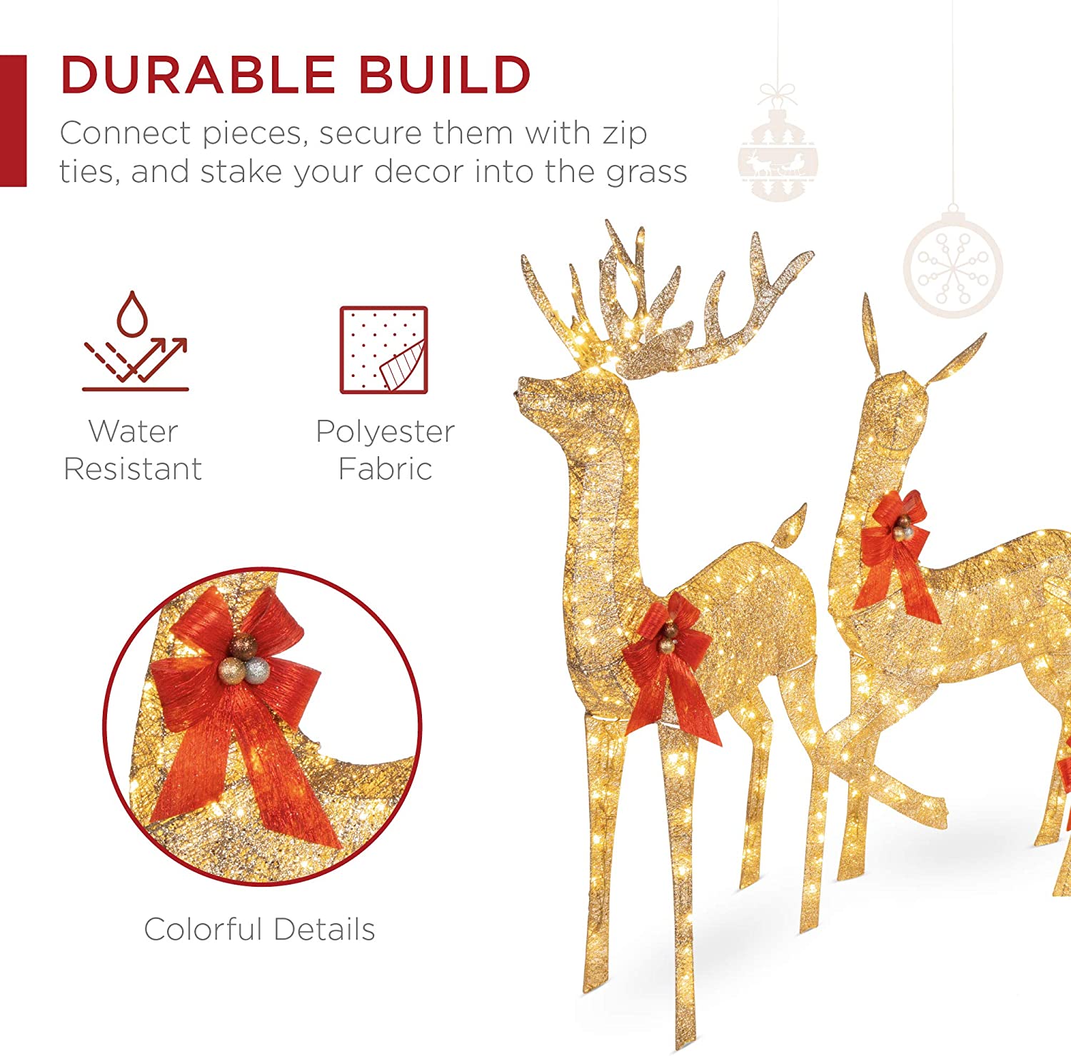 360 LED Lights Outdoor Christmas Decorations 3pcs Lighted Christmas Deer Family Set - Graceland Home and Living -  - #tag1#
