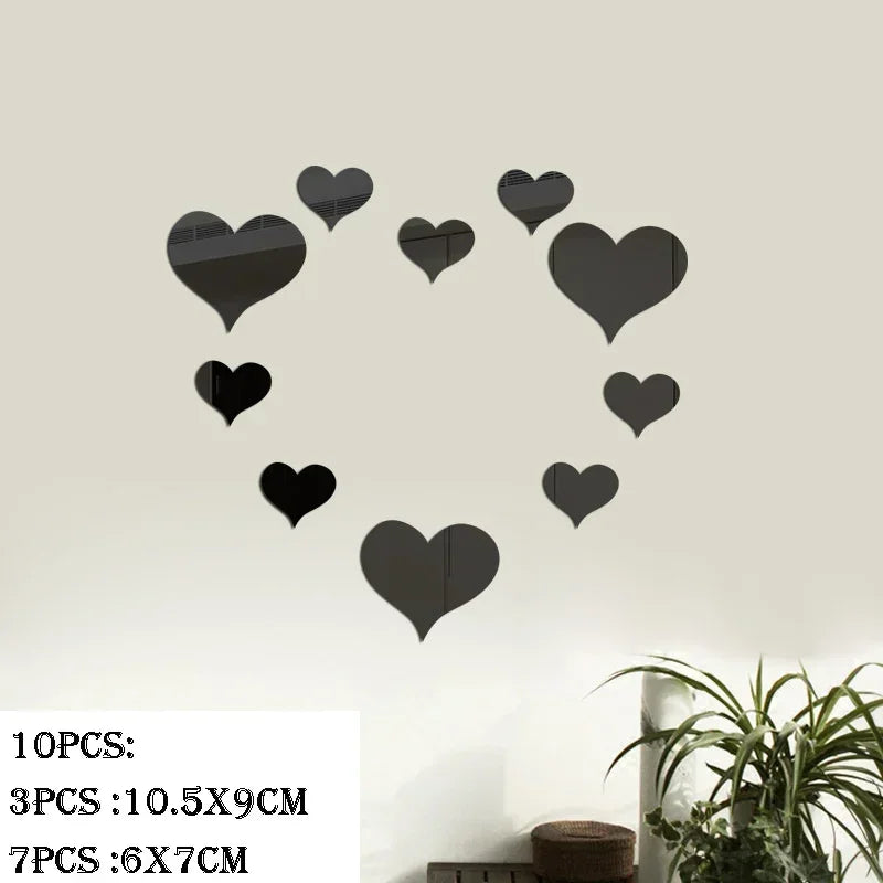 3D Circular Mirror Wall Sticker Self-Adhesive Acrylic Mirror Decals - Graceland Home and Living -  - #tag1#