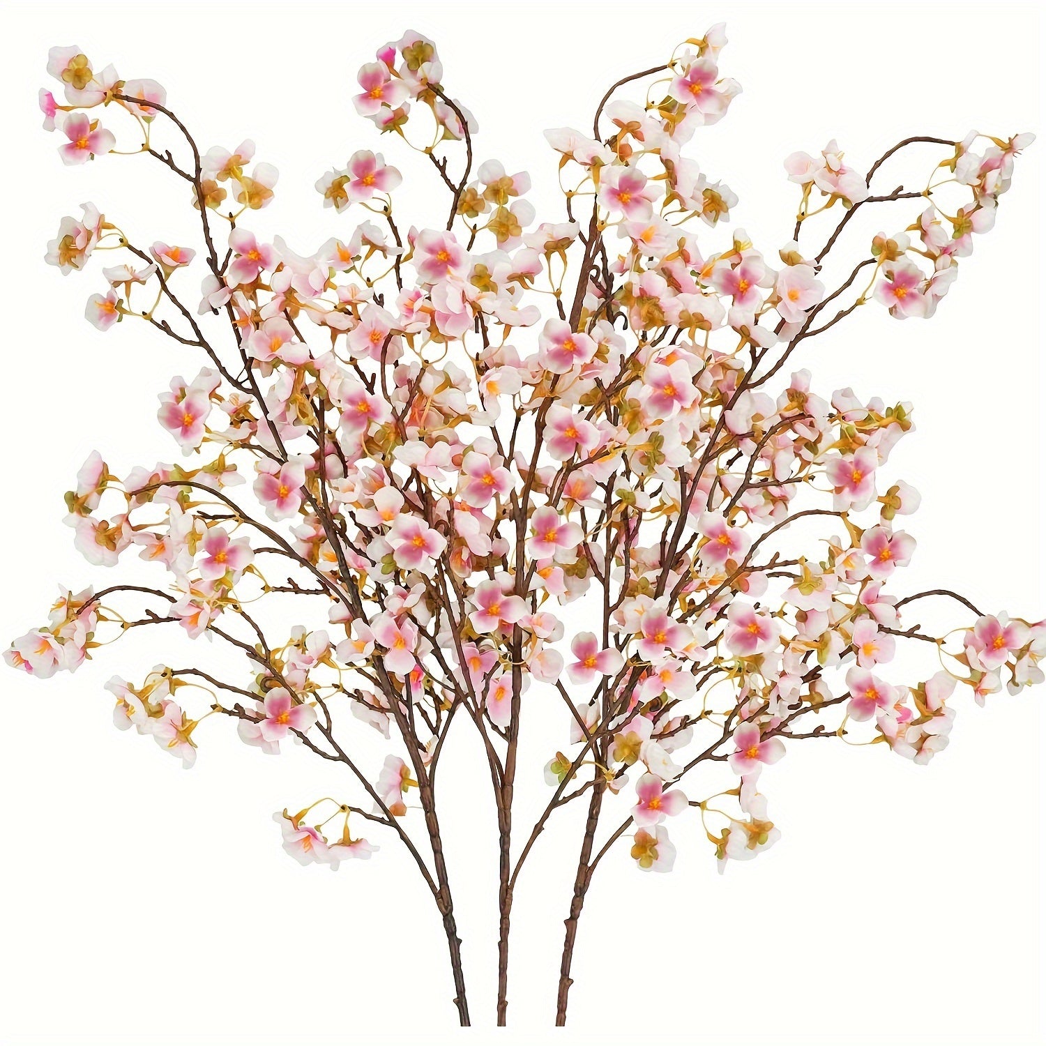 3pcs Artificial Cherry Blossom Branches, 40.5in Long Stem Silk Flowers - Graceland Home and Living -  - #tag1#