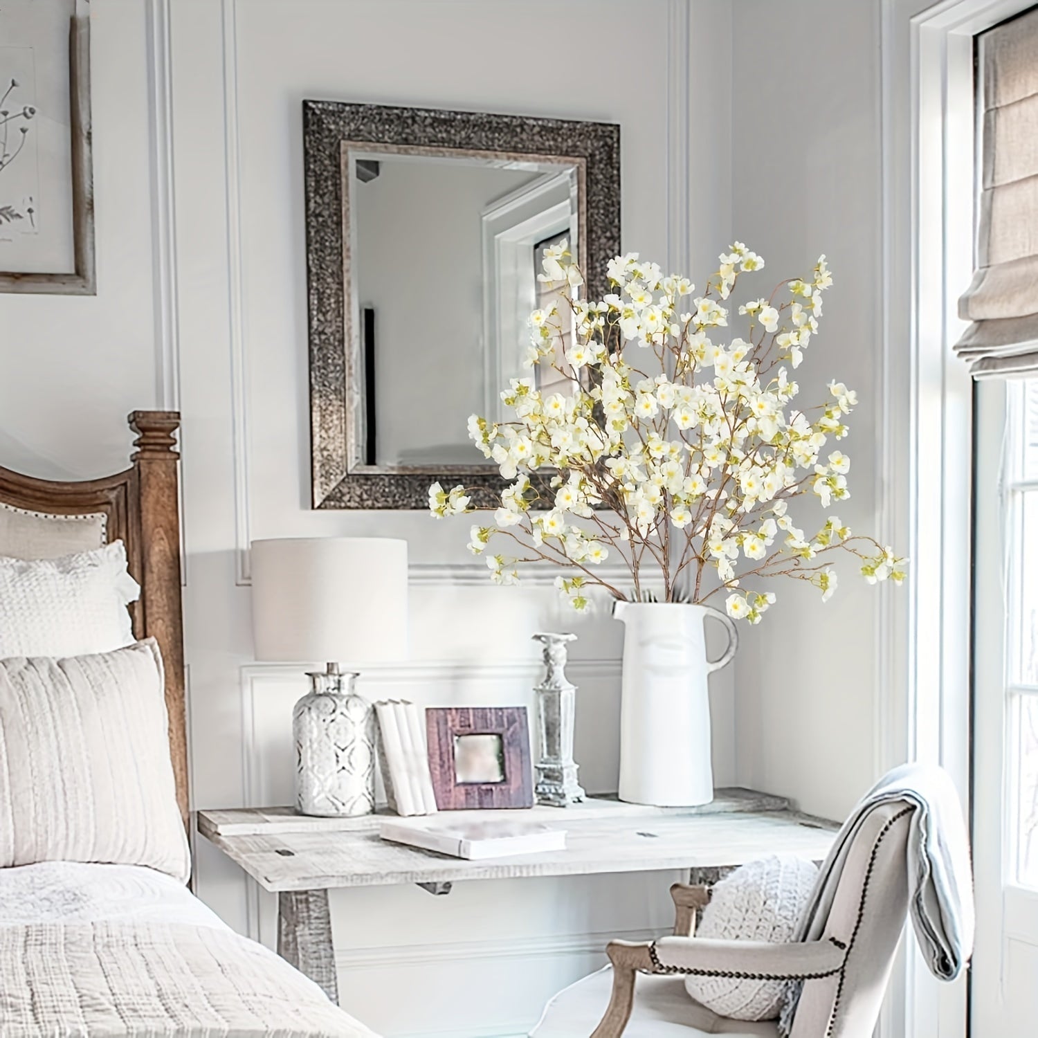 3pcs Artificial Cherry Blossom Branches, 40.5in Long Stem Silk Flowers - Graceland Home and Living -  - #tag1#