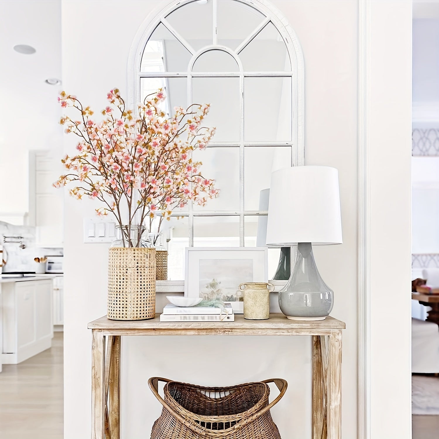 3pcs Artificial Cherry Blossom Branches, 40.5in Long Stem Silk Flowers - Graceland Home and Living -  - #tag1#