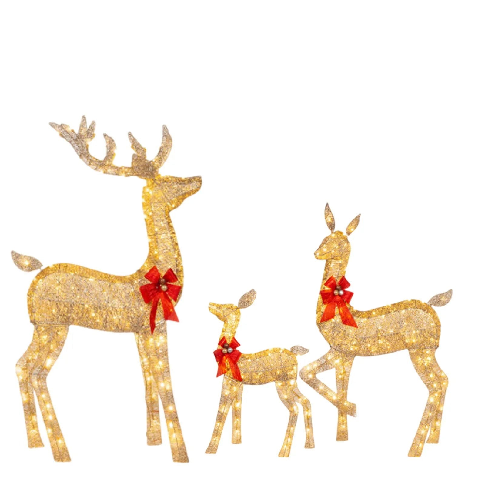 3pcs Lighted Christmas Deer  Outdoor Yard Decoration - Graceland Home and Living -  - #tag1#