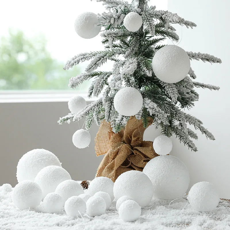 4-10cm White Christmas Balls, Tree Hanging Ornament - Graceland Home and Living -  - #tag1#