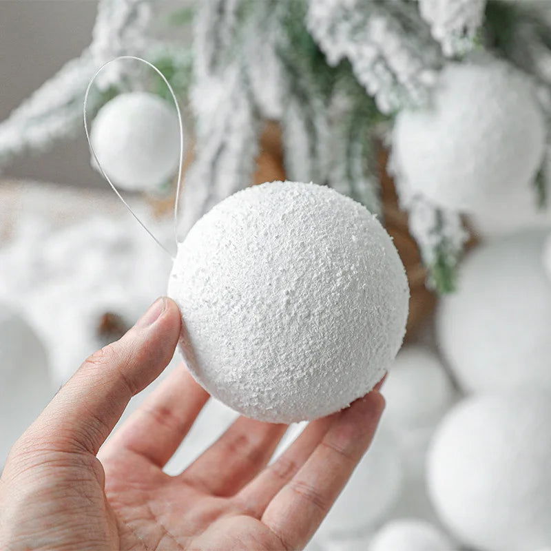 4-10cm White Christmas Balls, Tree Hanging Ornament - Graceland Home and Living -  - #tag1#