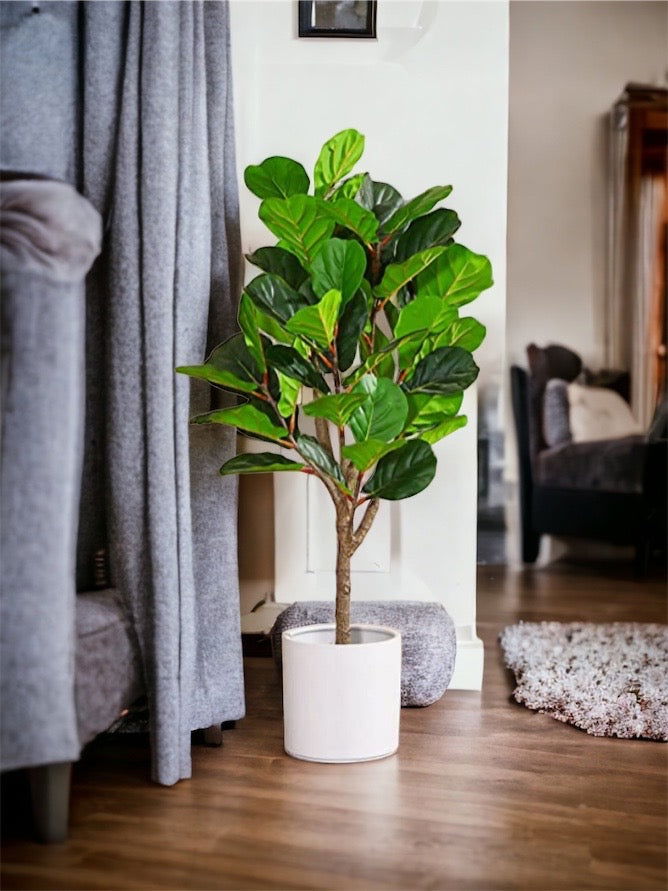 4.3Ft Faux Ficus Lyrata Plant - Faux Fiddle leaf tree with 44 Leaves. - Graceland Home and Living -  - #tag1#