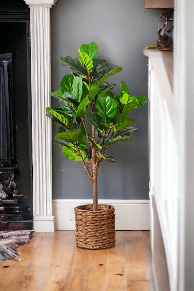 4.3Ft Faux Ficus Lyrata Plant - Faux Fiddle leaf tree with 44 Leaves. - Graceland Home and Living -  - #tag1#