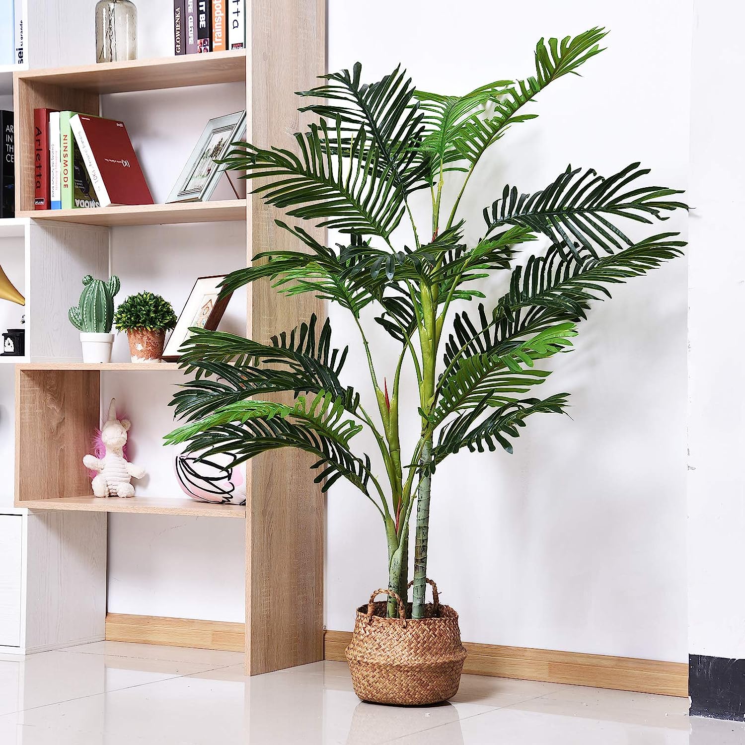 4.9ft Artificial Palm Tree Decorative Indoor outdoor artificial tree with 19 Leaves - Graceland Home and Living -  - #tag1#