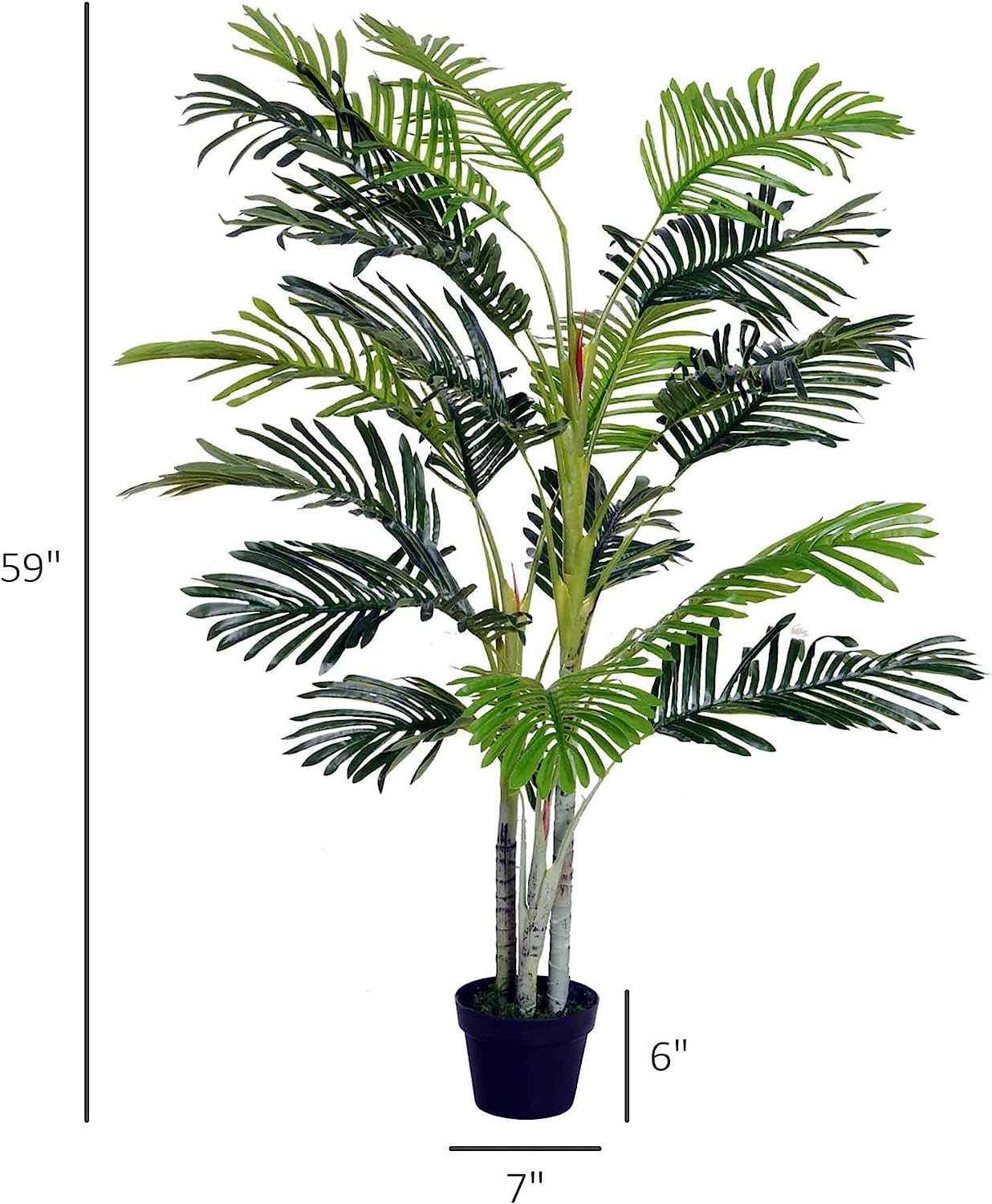 4.9ft Artificial Palm Tree Decorative Indoor outdoor artificial tree with 19 Leaves - Graceland Home and Living -  - #tag1#