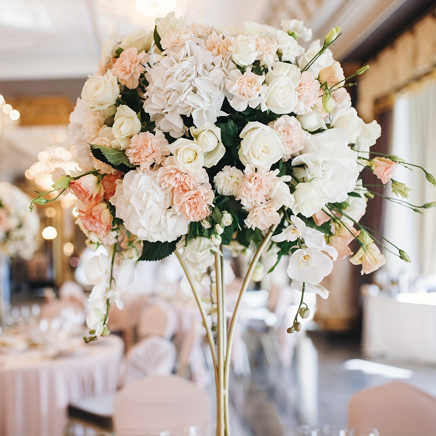 45pcs Stunning White Polyester Hydrangea Artificial Flowers - Graceland Home and Living -  - #tag1#