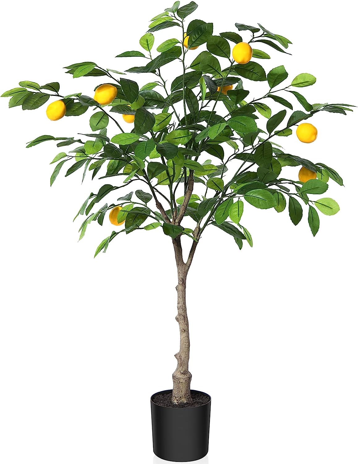 4 Feet Artificial Lemon Silk Plant, Pre Potted - Graceland Home and Living -  - #tag1#