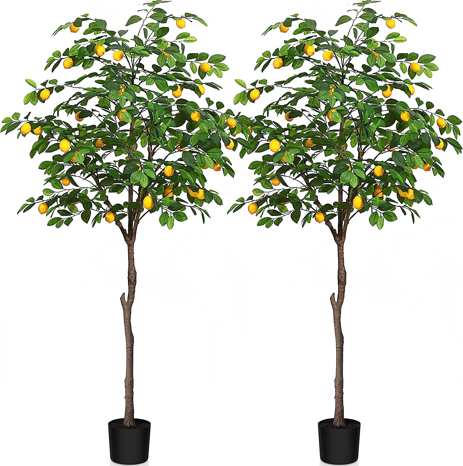 4 Feet Artificial Lemon Silk Plant, Pre Potted - Graceland Home and Living -  - #tag1#