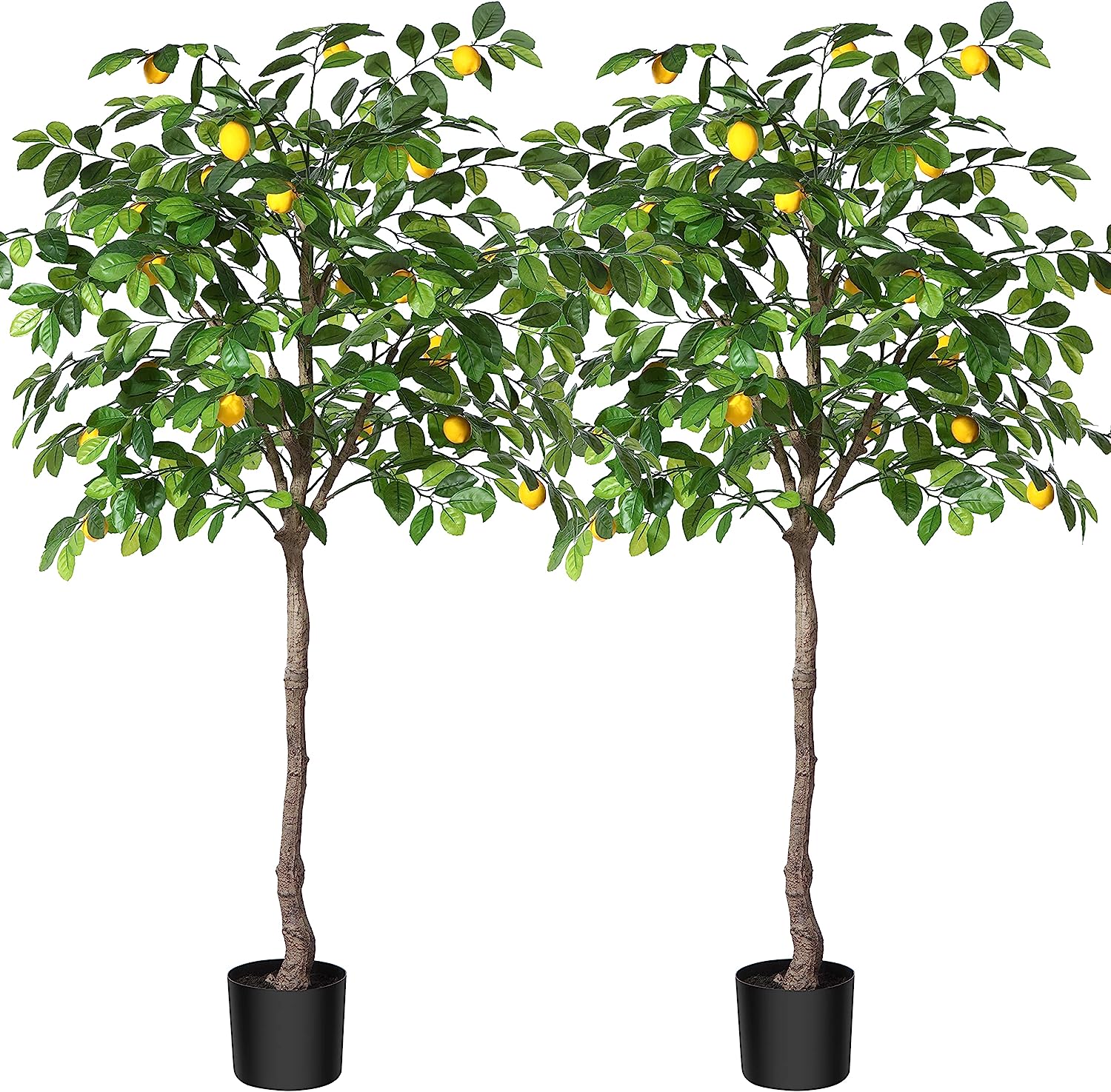 4 Feet Artificial Lemon Silk Plant, Pre Potted - Graceland Home and Living -  - #tag1#