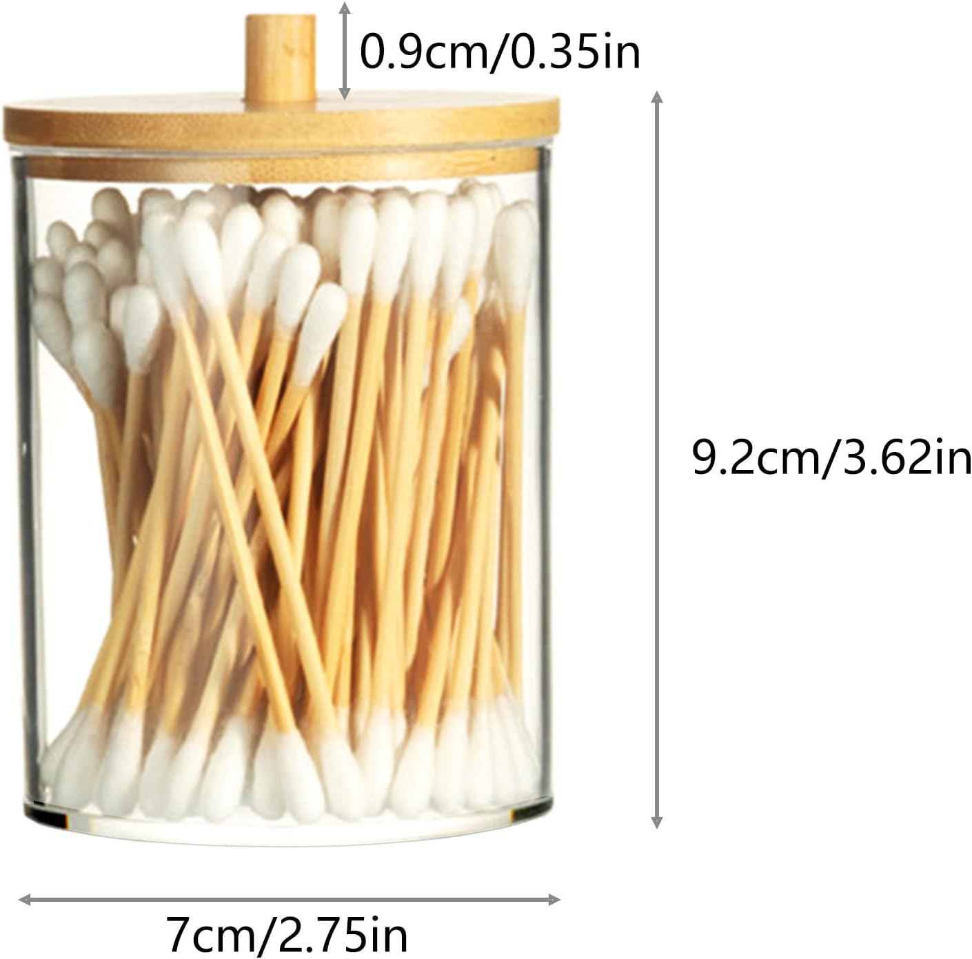 4 Pack Qtip Holder Dispenser, Clear Plastic Apothecary Jar Containers, Bathroom Accessories Set, Apothecary Jars with Lids for Cotton Ball, Swab, Pads, Floss, Hair Clips - Graceland Home and Living -  - #tag1#