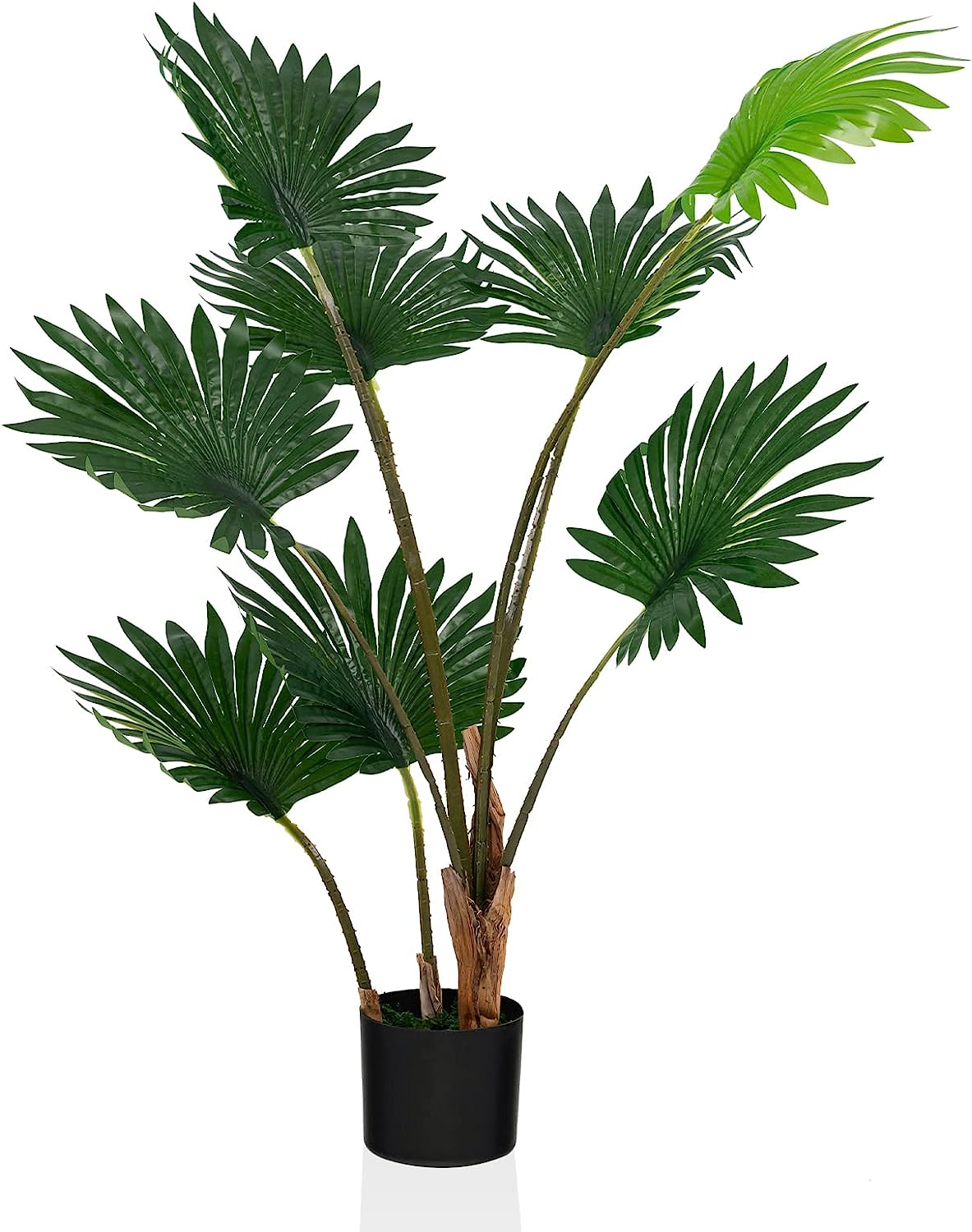 4ft Artificial Fan Palm Tree, with 8 Large Leaves. - Graceland Home and Living -  - #tag1#