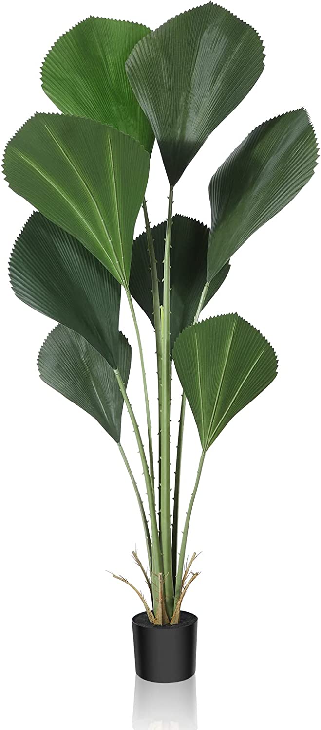 5.3FT Artificial Sumatra Palm Tree, Tall Fake Plant Faux Palm Plants for Indoor/outdoor Graceland Home and Living