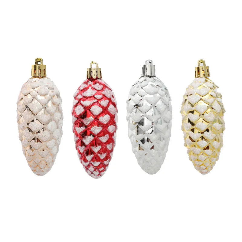 5Pcs Christmas Painted Pine Cone Balls - Graceland Home and Living -  - #tag1#