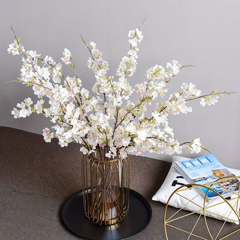 5pcs Lifelike Artificial Cherry Blossom Branches - Realistic Faux Flowers - Graceland Home and Living -  - #tag1#