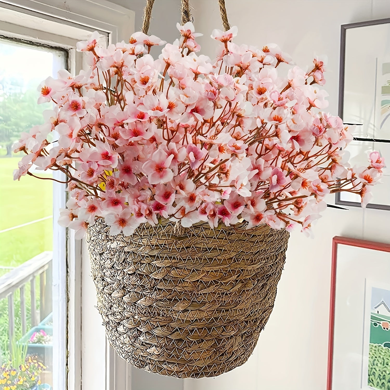 5pcs Lifelike Artificial Cherry Blossom Branches - Realistic Faux Flowers - Graceland Home and Living -  - #tag1#