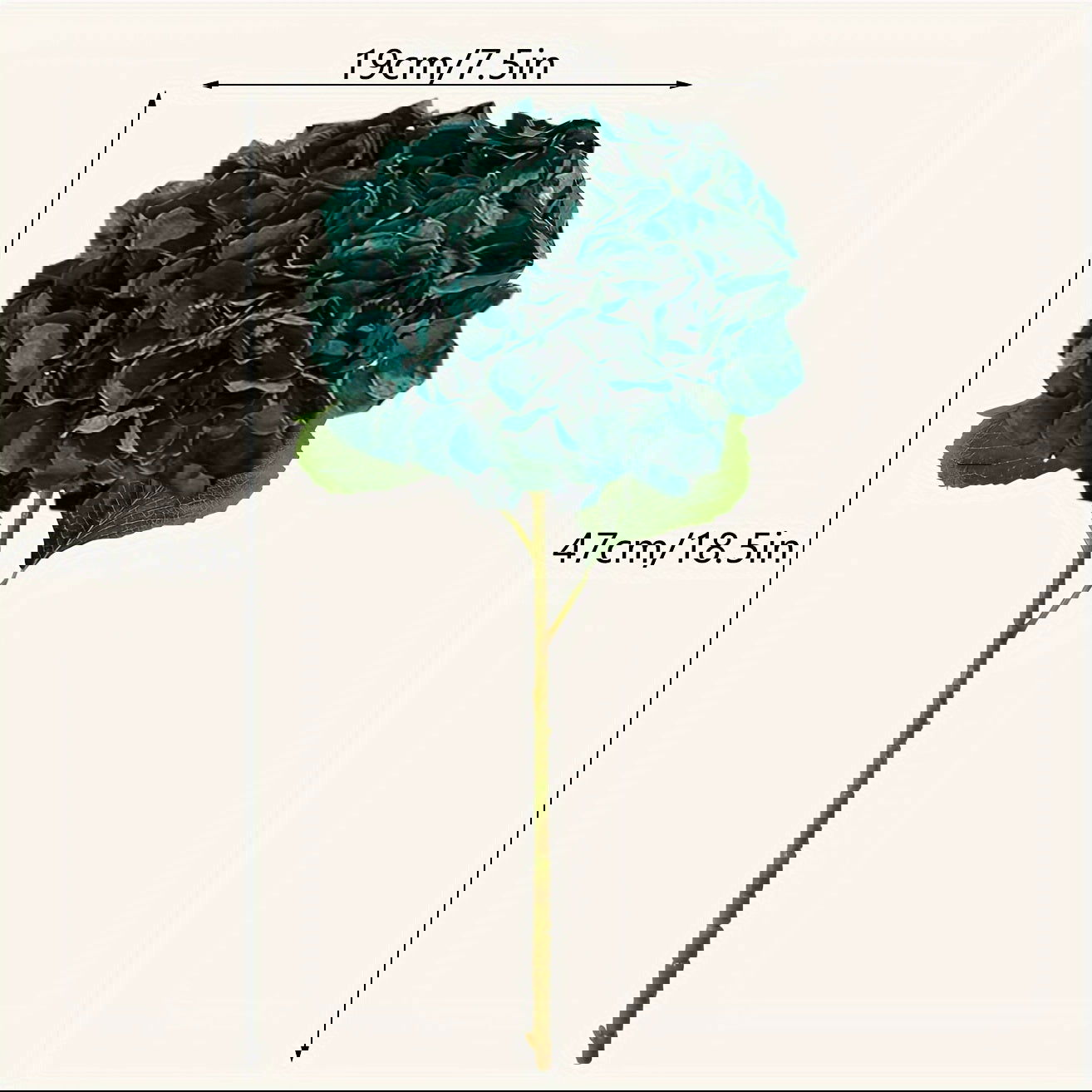 5pcs Lifelike Artificial Hydrangea Flowers in Emerald Green - Graceland Home and Living -  - #tag1#