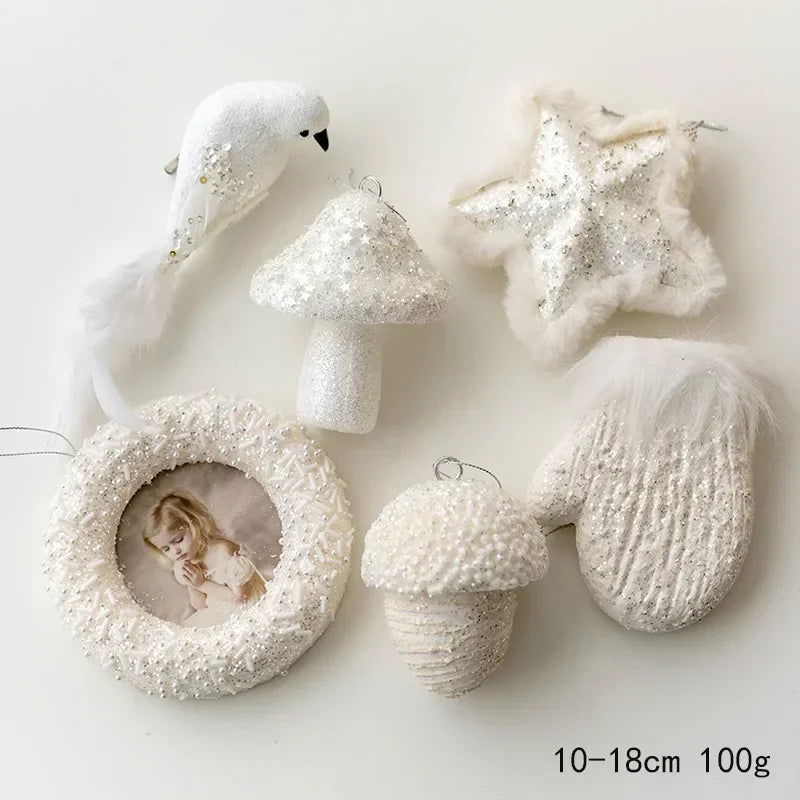 6/8cm White Foam Christmas Ball Ornaments - Graceland Home and Living -  - #tag1#