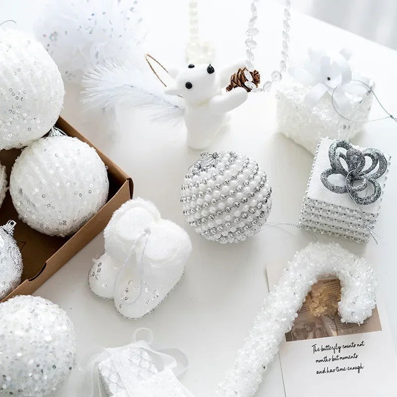 6/8cm White Foam Christmas Ball Ornaments - Graceland Home and Living -  - #tag1#